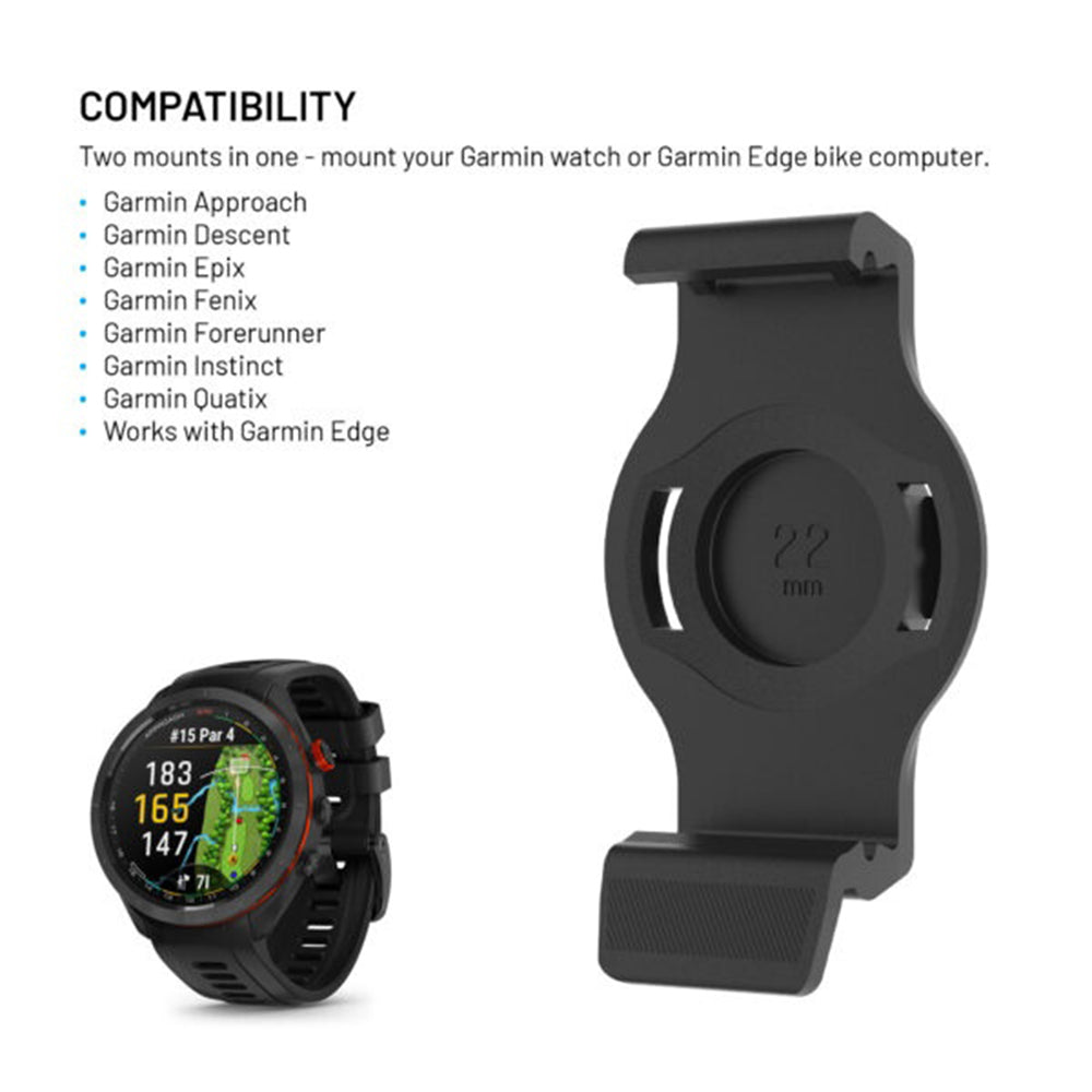 Nosilec za kolo Fixed za Garmin Watch 22mm / Edge računalnik, črn