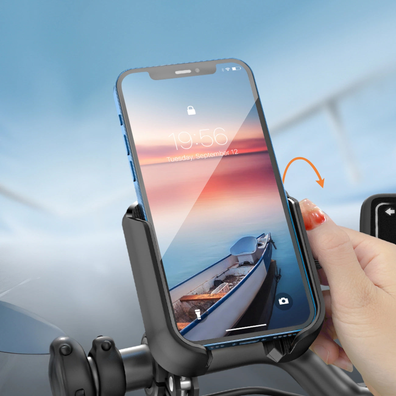 Nosilec za kolo motorno kolo Joyroom JR-ZS431, 4.7inch - 7inch, Črn