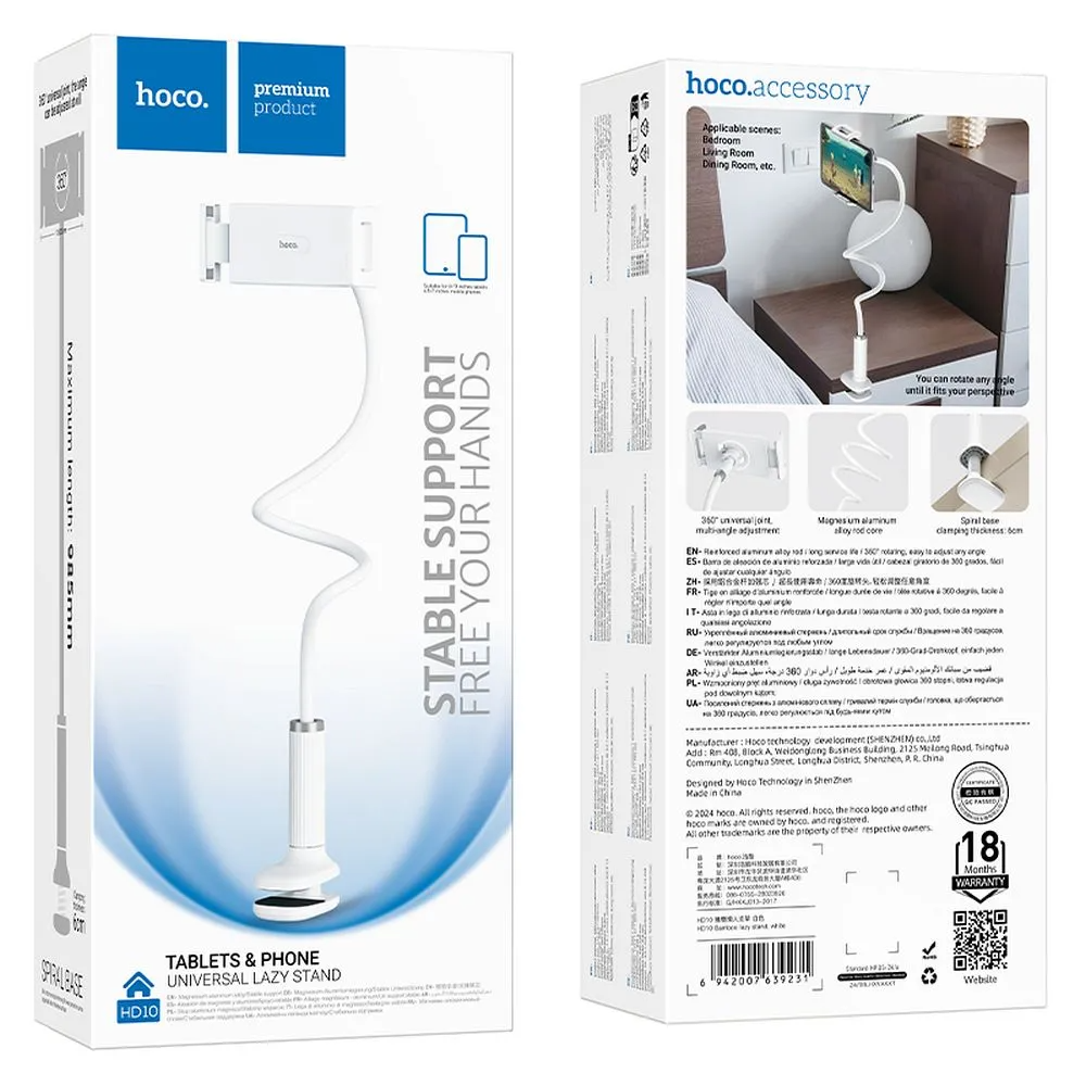 Namizno stojalo HOCO HD10, Univerzalno, Belo