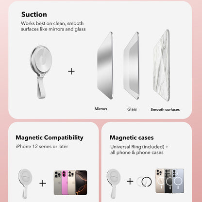 Nosilec obroča ESR HaloLock Leather, univerzalen, bel