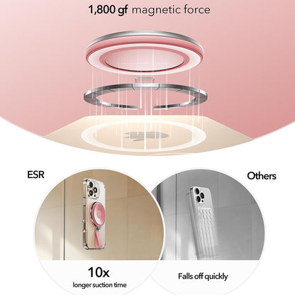 Nosilec za prstan ESR HaloLock Leather, Univerzalen, Roza