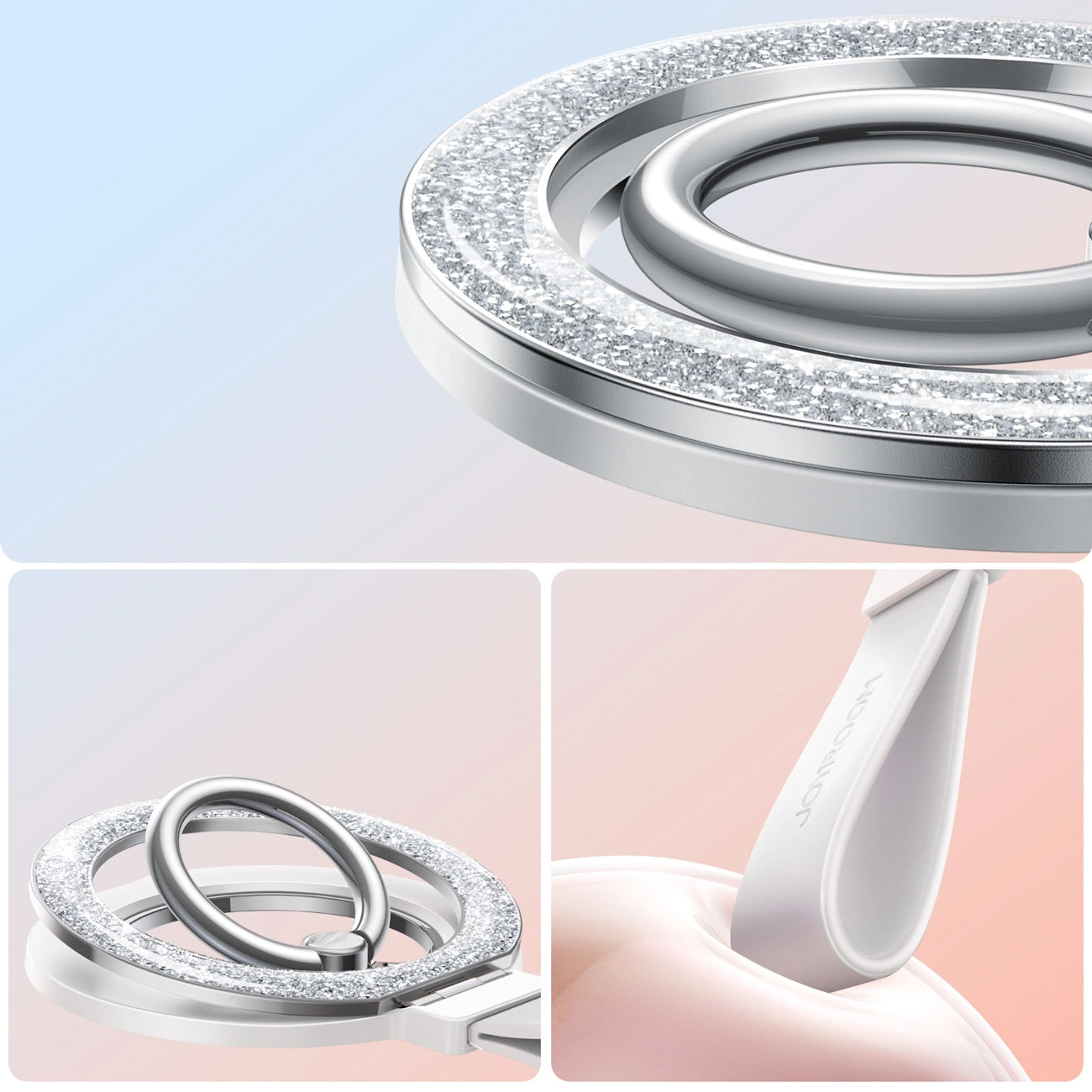 Nosilec prstana Joyroom JR-ZS425 Glitter, Univerzalen, Bel