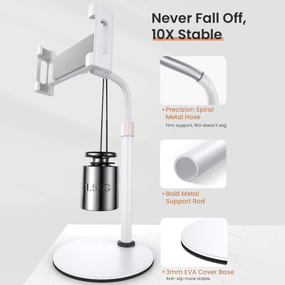 Nosilec za mizo Lisen za telefon / tablico, 4.7inch - 12.9inch, črn YL0420050002