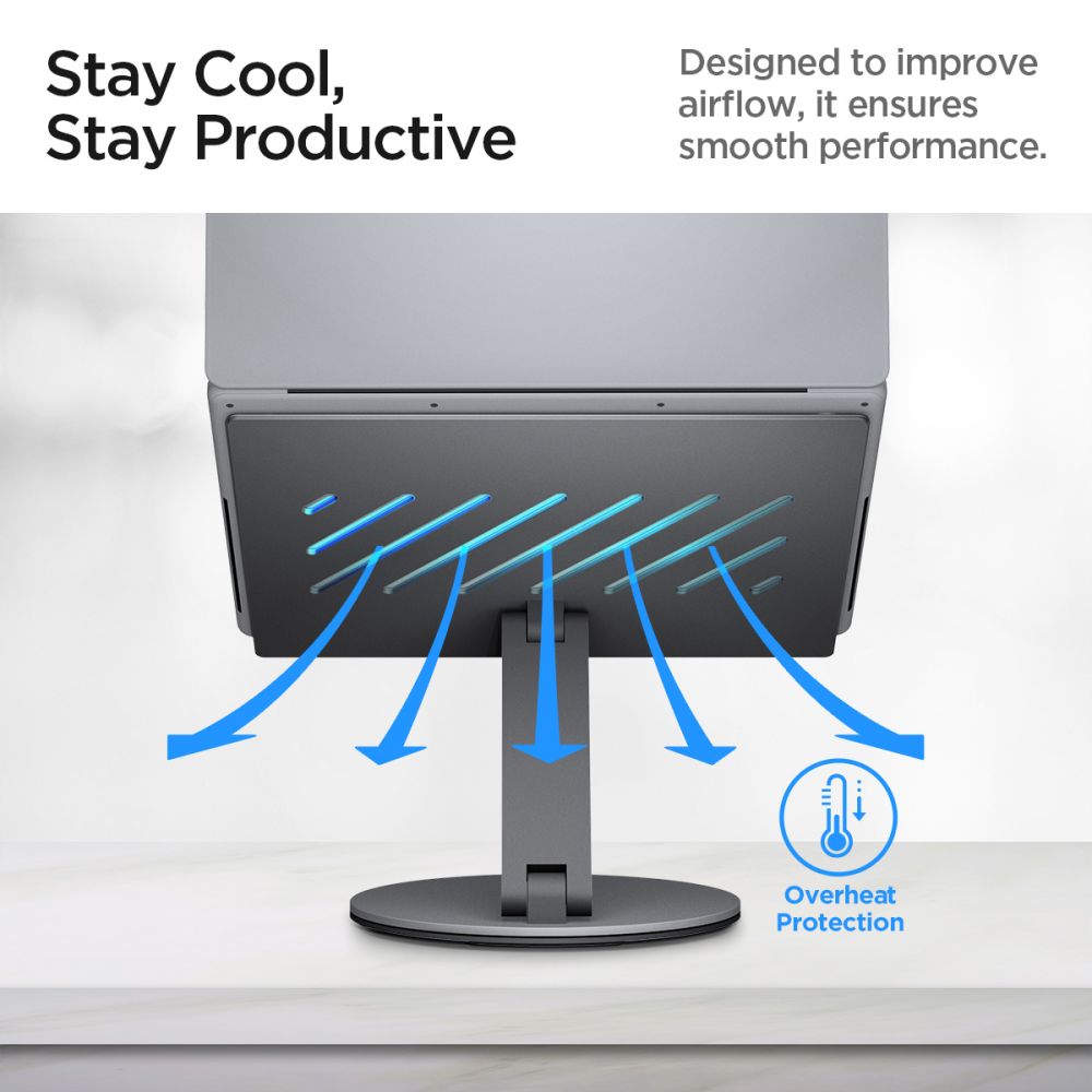 Spigen LD204H stojalo za prenosnik, srebrno