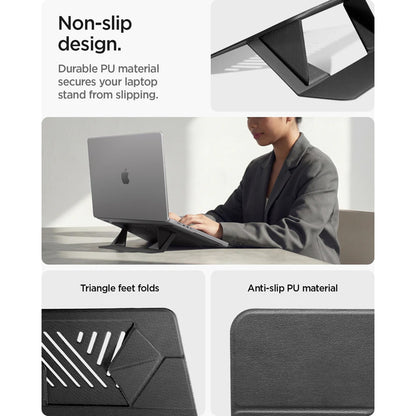 Stojalo Spigen Slim Fold LD201-S6 za prenosnik do 14 palcev, črno AMP11115