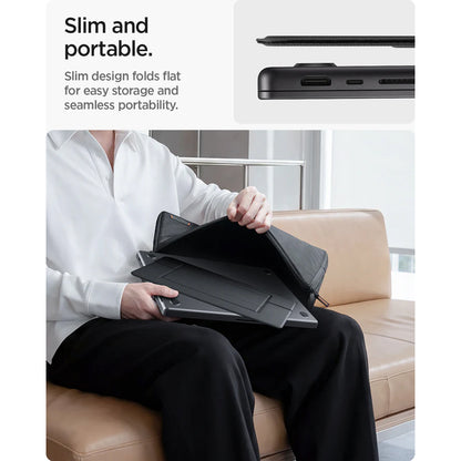 Stojalo Spigen Slim Fold LD201-S7 za prenosnik do 14 palcev, črno AMP11116