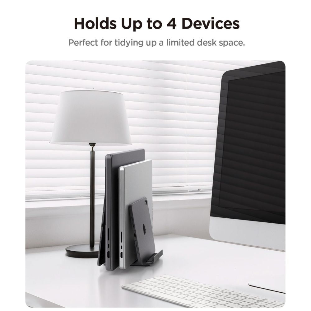 Vertikalno stojalo Spigen LD208S4 Two za prenosnike debeline 14mm - 27mm, Sivo