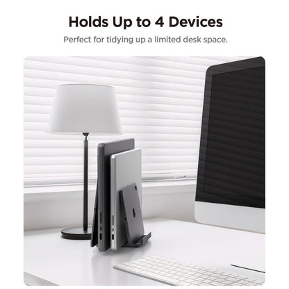 Vertikalno stojalo Spigen LD208S4 Two za prenosnike debeline 14mm - 27mm, Sivo