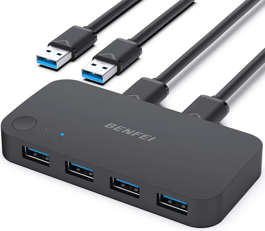 USB stikalo Benfei, 4 x USB-A 3.0, Črno