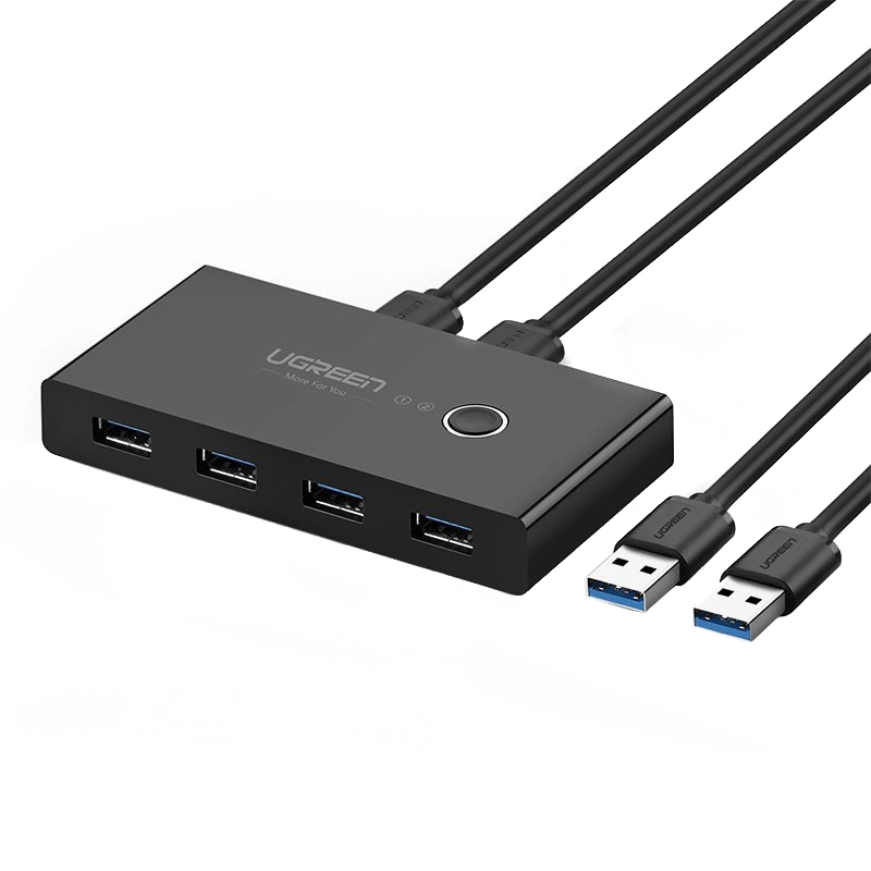 USB stikalo UGREEN US216 (30768) Two Sharing Box Nova različica, 4 x USB-A 3.0, Črno