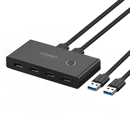 USB stikalo UGREEN US216 (30768) Two Sharing Box Nova različica, 4 x USB-A 3.0, Črno