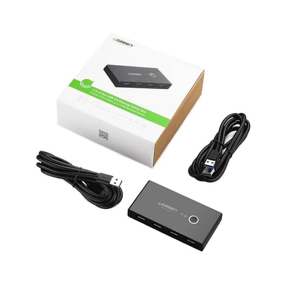 USB stikalo UGREEN US216 (30768) Two Sharing Box Nova različica, 4 x USB-A 3.0, Črno