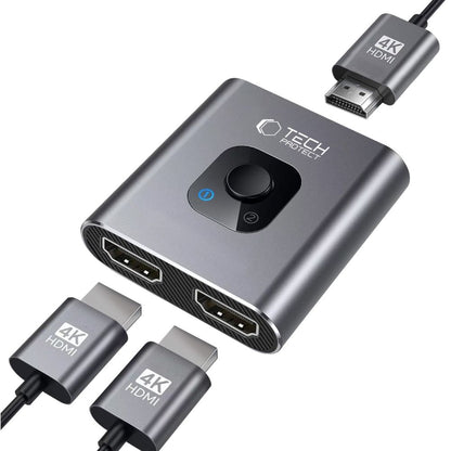 Stikalo za video HDMI Tech-Protect HB07, Sivo