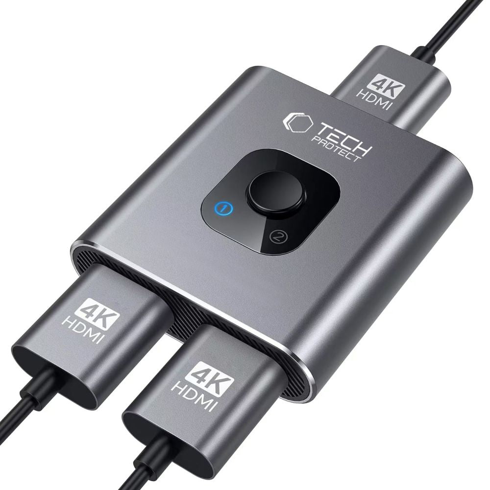 Stikalo za video HDMI Tech-Protect HB07, Sivo