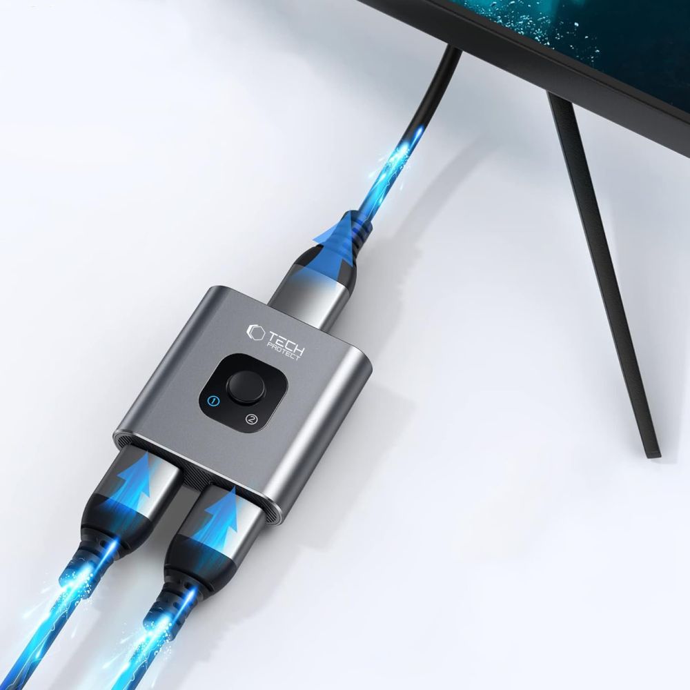 Stikalo za video HDMI Tech-Protect HB07, Sivo