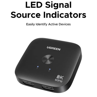 Stikalo za video HDMI UGREEN 65877, črno