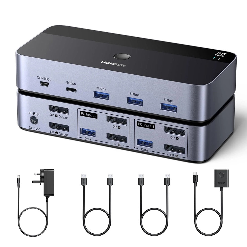 Stikalo za video DisplayPort UGREEN AK700 (55851), Sivo