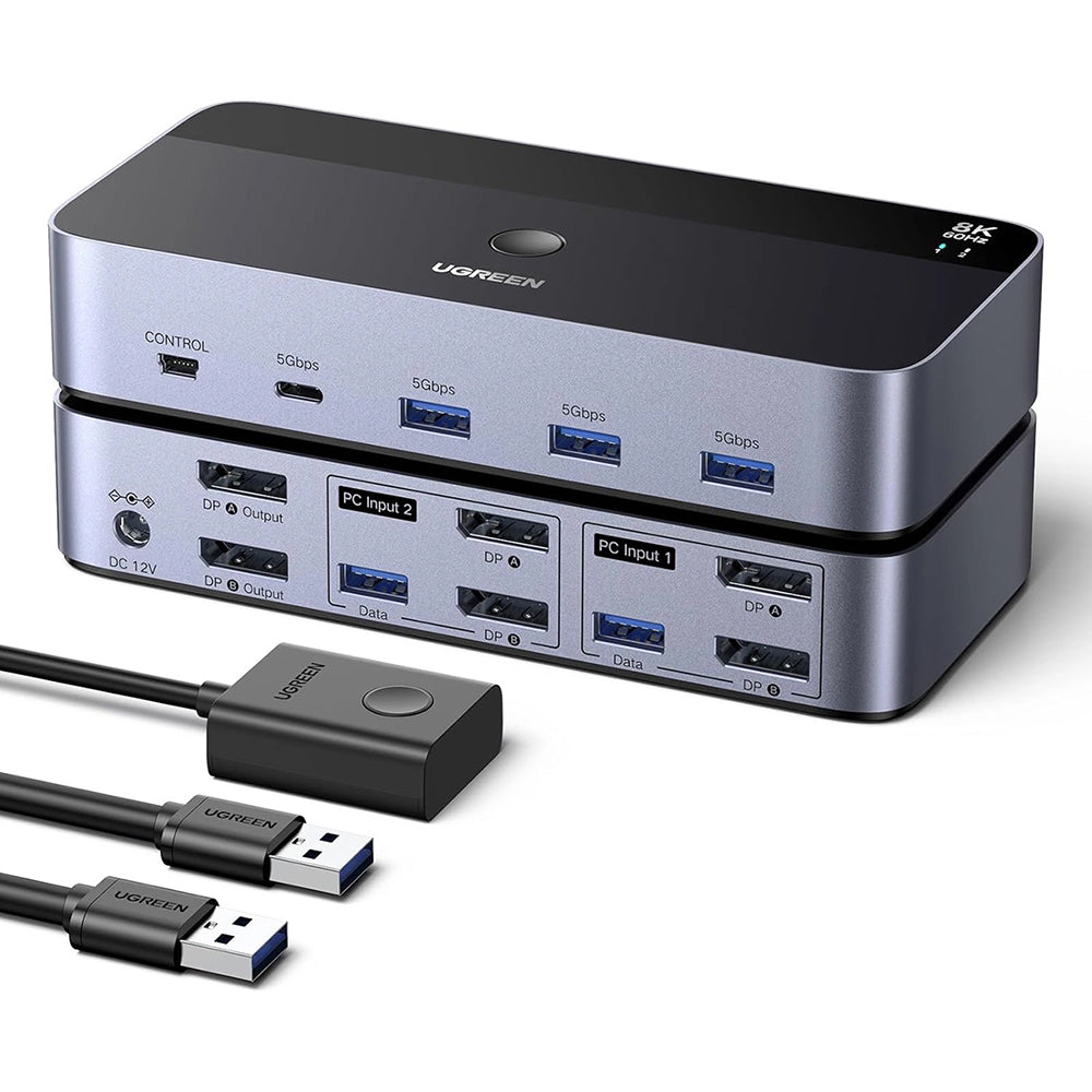 Stikalo za video DisplayPort UGREEN AK700 (55851), Sivo