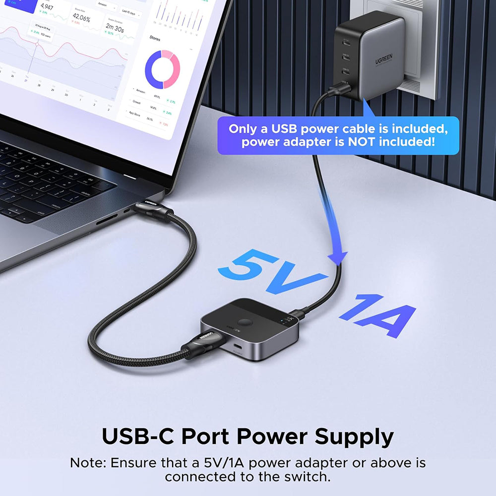 Stikalo za video HDMI / USB-C UGREEN AW503 (55452), Sivo