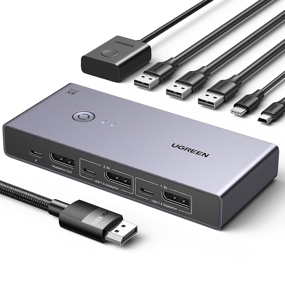 Stikalo za video DisplayPort UGREEN CM695 (25962), črno