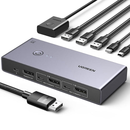 Stikalo za video DisplayPort UGREEN CM695 (25962), črno