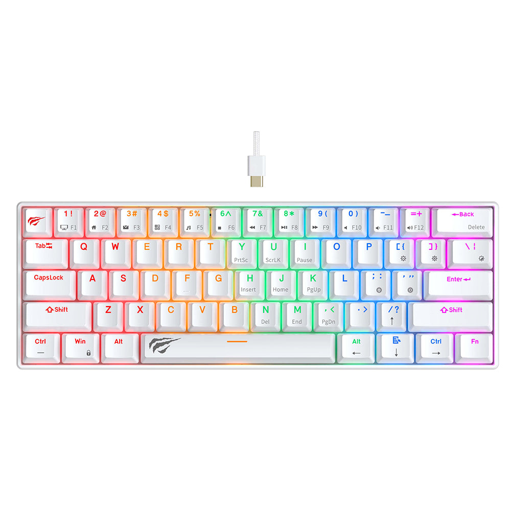 HAVIT KB903L Gaming Keyboard, RGB, 1.8m, White