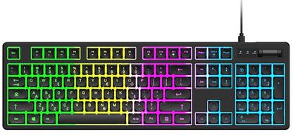 Gaming žična USB tipkovnica WZK WKG-200, RGB, 1,5 m, črna
