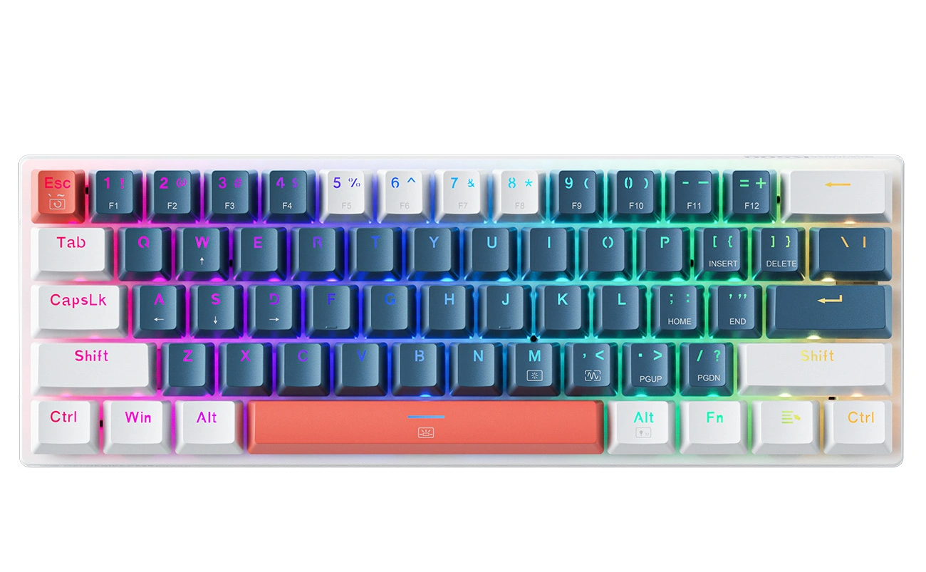 Gaming žična USB tipkovnica Machenike K500-B61 mehanska, RGB, modro bela