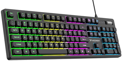 Gaming žična USB tipkovnica WZK WKG-200, RGB, 1,5 m, črna