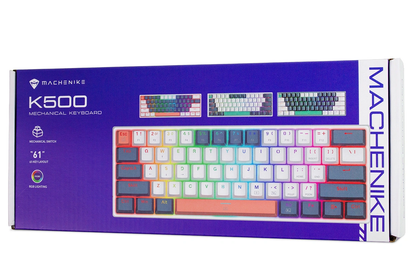 Gaming žična USB tipkovnica Machenike K500-B61 mehanska, RGB, modro bela