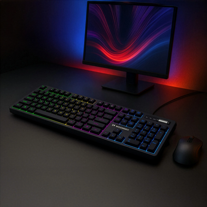 Gaming žična USB tipkovnica WZK WKG-200, RGB, 1,5 m, črna