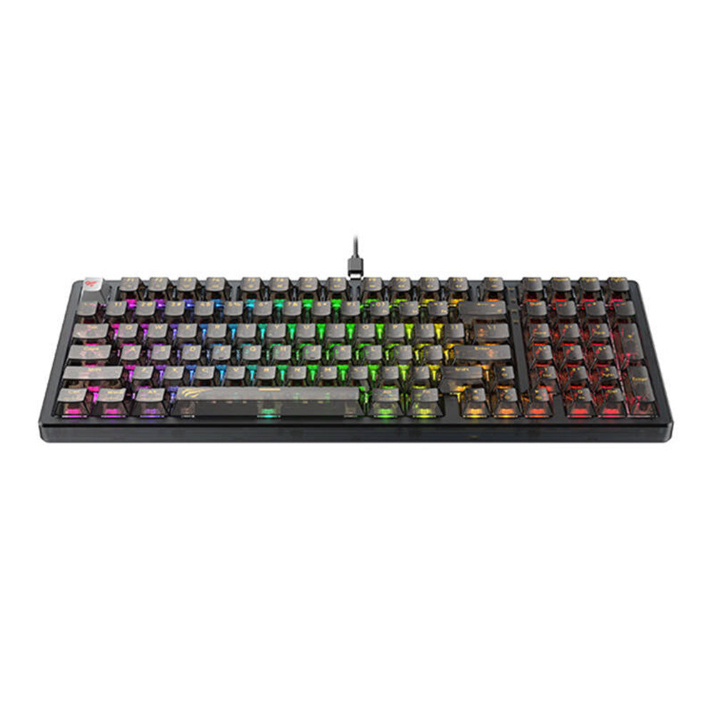 Igralna tipkovnica Wired USB HAVIT KB875L, RGB, 1.8m, Črna prosojna
