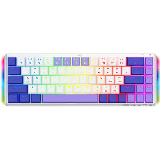 Brezžična igralna tipkovnica Proove AFK, RGB, BT / Wi-Fi / Žična, 1.5m, Bela WKAFKEN22002