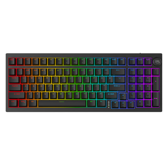 Brezžična igralna tipkovnica Proove Slicker, RGB, BT / Wi-Fi / Žična, 1.8m, Črna WKSLEN00022401
