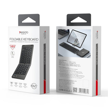 Zložljiva Bluetooth tipkovnica Yesido KB27, črna