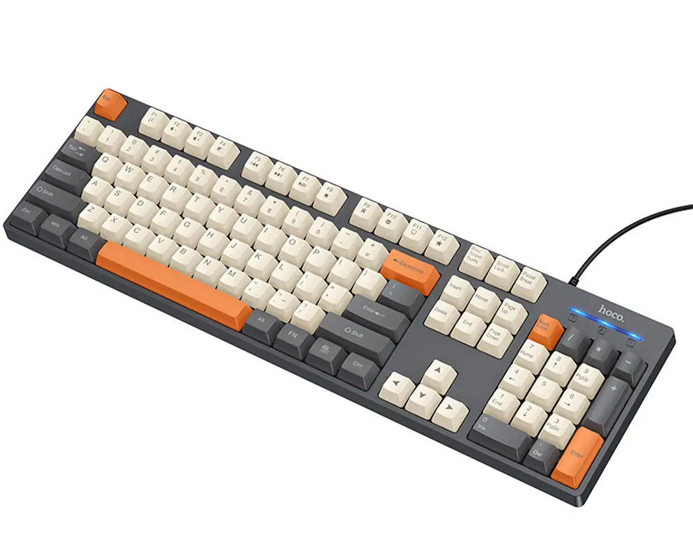 Žična USB tipkovnica HOCO GM61 Tri-Color, 1,45 m, siva