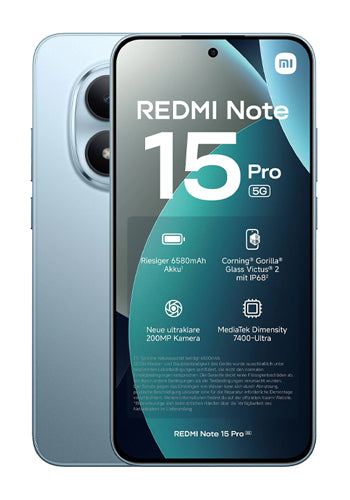 Mobilni telefon Xiaomi Redmi Note 15 Pro 5G, 512GB, 8GB, Glacier Blue