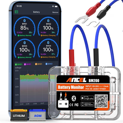 Bluetooth tester za spremljanje avtomobilske baterije Ancel BM200