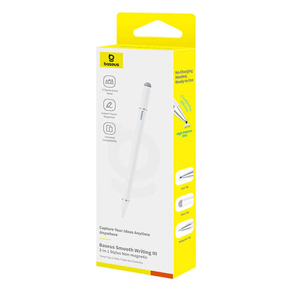 Touch Pen Baseus Smooth Writing 3 Magnetic 3in1 Series, Pasivna različica, Bela P80080804213-00
