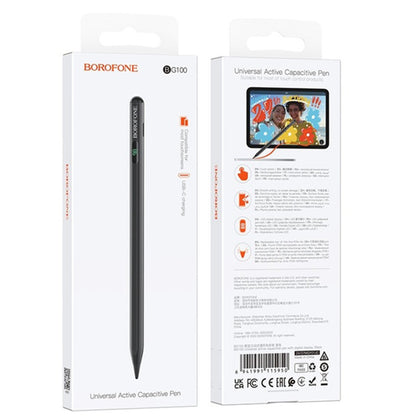 Touch Pen Borofone BG100 za Apple iPad Series, Aktivna različica, Črna