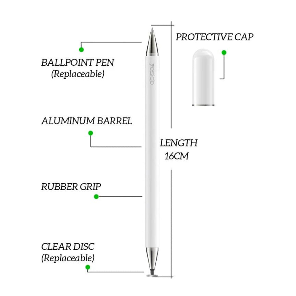 Touch Pen Yesido ST04, 2in1, Bel