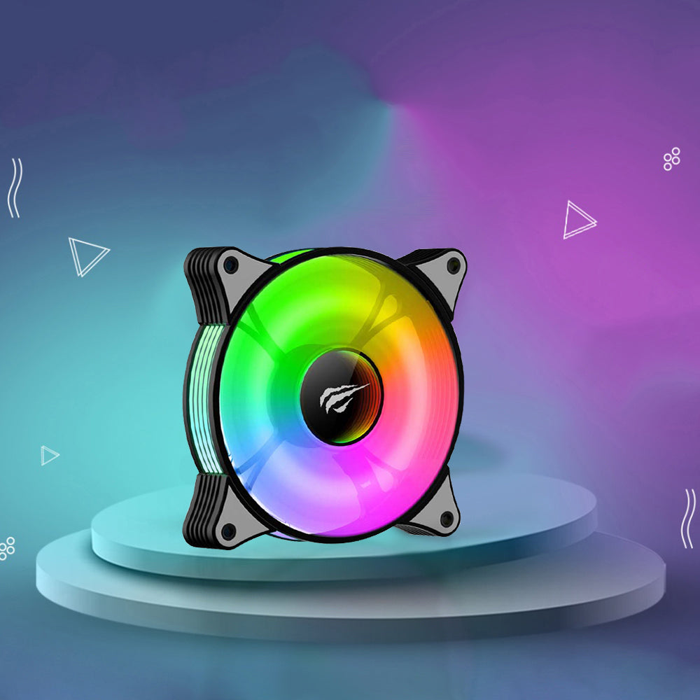 Ventilator HAVIT F2095, RGB, 600RPM - 1800RPM, 38dB, 1.44W, Črn