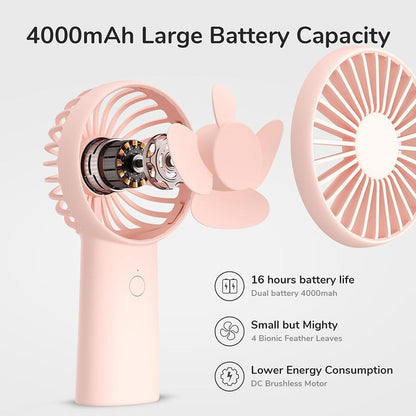Prenosni ventilator JisuLife FA20X, roza
