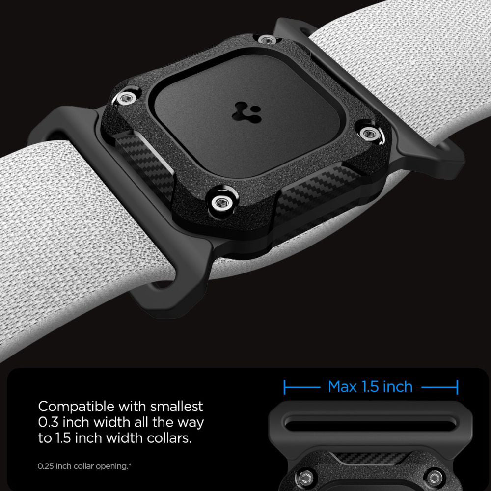 Nosilec Spigen Tough Armor za Apple AirTag na ovratnici hišnega ljubljenčka, črn